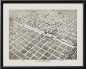 Abilene TX 1883 Koch TM Birds Eye View Map