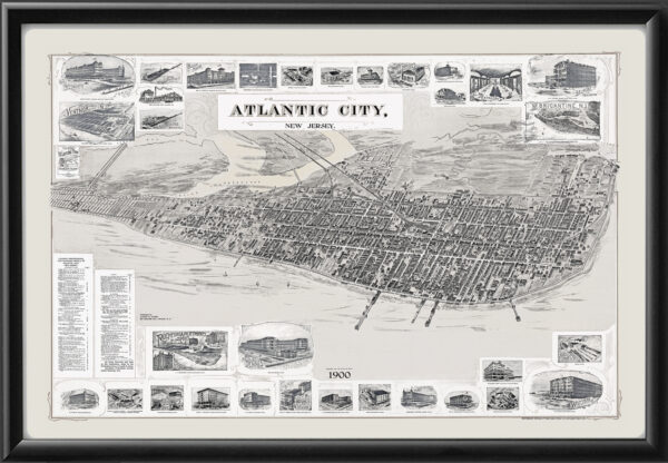 Atlantic City NJ 1900 Landis & Alsop TM Bird's Eye View Map
