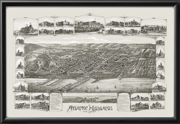 Atlantic Highlands NJ 1894 O.H TM Bird's Eye View Map