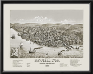 Bayfield WI 1888 Henry Wellge TM Birds Eye View Map