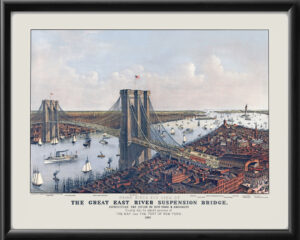 Brooklyn Bridge NY 1885 Currier & Ives TM