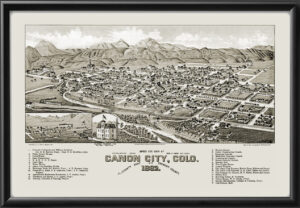 Canon City CO 1882 Tm Bird's Eye View Map