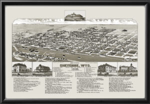 Cheyenne WY 1882 Stoner TM Bird's Eye View Map