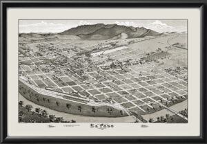 El Paso 1885 Augustus Koch TM Birds Eye View Map