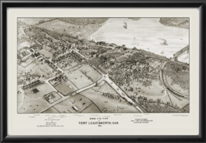 Fort Leavenworth KS 1881 Wilhelm Dannmeier 36x60 Birdseye View Map