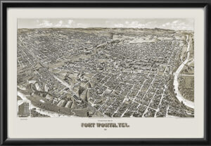 Fort Worth TX 1891 TM Birds Eye View Map