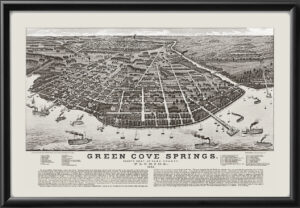 Green Cove Springs FL 1886 Norris and Wellge Birds Eye View Map