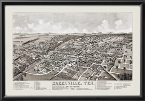 Greenville, Texas 1886 TM Birds Eye View Map