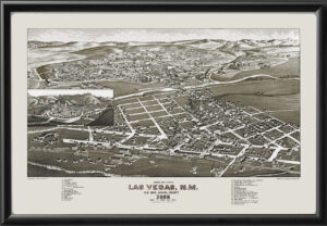 Las Vegas NM 1882 TM Birdseye View Map