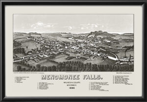 Menomonee Falls WI 1886 Norris & Wellge TM Bird's Eye View Map