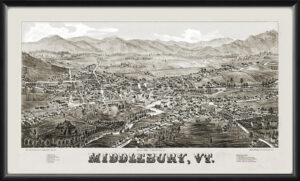 Middlebury VT 1886 L.R TM Birds Eye View Map