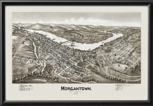 Morgantown WV 1897 Fowler TM Birds Eye View Map