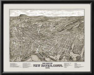 New Haven CT 1879 tm Birdseye View Map
