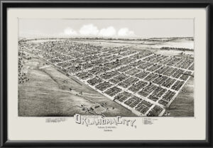 Oklahoma City OK 1890 TM Fowler TM Bird's Eye View Map