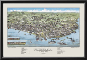 Palatka FL 1884 Henry Wellge Birds Eye View Map