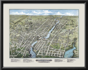 Pawtucket and Central Falls, RTM Birds Eye View Map