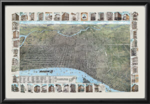 Philadelphia PA 1886 tm Birds Eye View Map