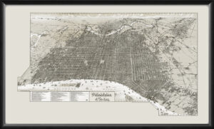 Philadelphia PA 1887 Burk & McFetridge TM Birds Eye View Map