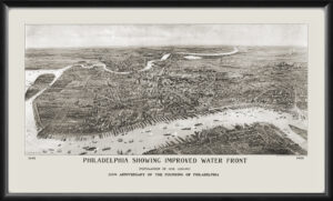 Philadelphia PA 1908 TM Birds Eye View Map