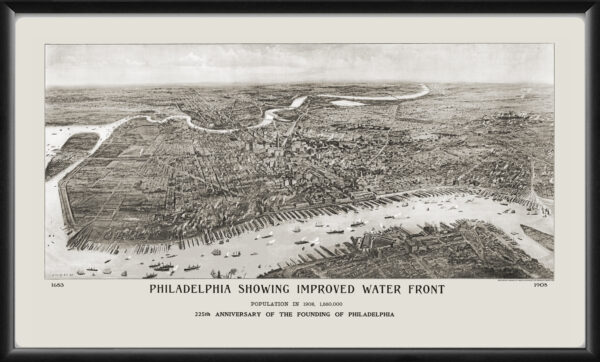 Philadelphia PA 1908 TM Birds Eye View Map