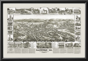 Placerville CA 1888 L. Roethe Tm Bird's Eye View Map