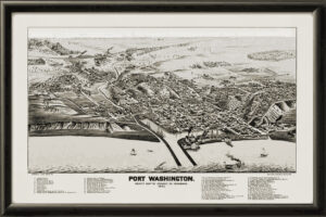 Port Washington WI 1883 JJ Stoner Birdseye View Map