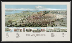 Salt Lake City UT 1891 TM Birds Eye View Map