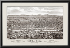 Santa Rosa CA 1876 TM Bird's Eye View Map
