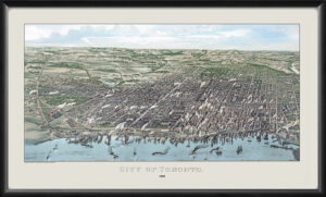 Toronto Canada 1886 Birds Eye View Map