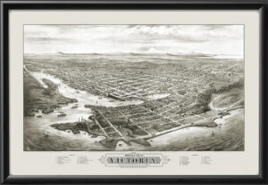 Victoria BC 1878 E.S. Glover Tm Bird's Eye View Map