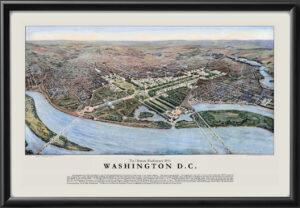 Washington DC 1915 FLP Hoppin TM Birds Eye View Map