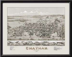 Chatham NB Canada 1881 O.H TM Bird's Eye View Map