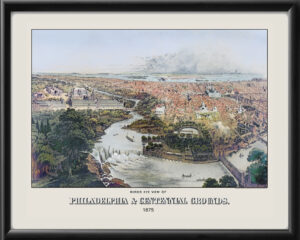 Philadelphia PA 1875 Bachmann Tm Birds Eye View Map