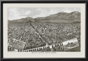 Salt Lake City UT 1887 S.W. Darke TM Birds Eye View Map