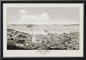 San Francisco - North Beach CA 1861 Charles Gifford Birdseye View Map