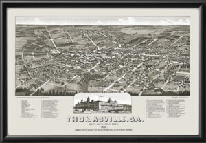 Thomasville GA 1885 Henry Wellge Birdseye View Map