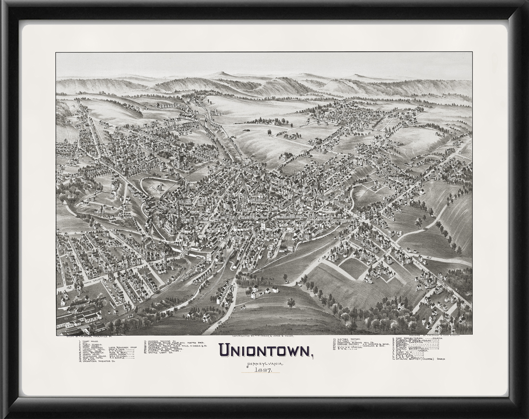 Uniontown PA 1897  Vintage City Maps