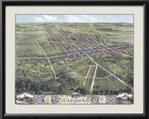 Norwalk OH 1870 ARuger tm Bird's Eye View Map
