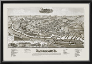 Waynesboro VA 1891 Wellge TM Birds Eye View Map