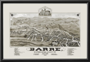 Barre VT 1884 Geo Norris TM Birds Eye View Map