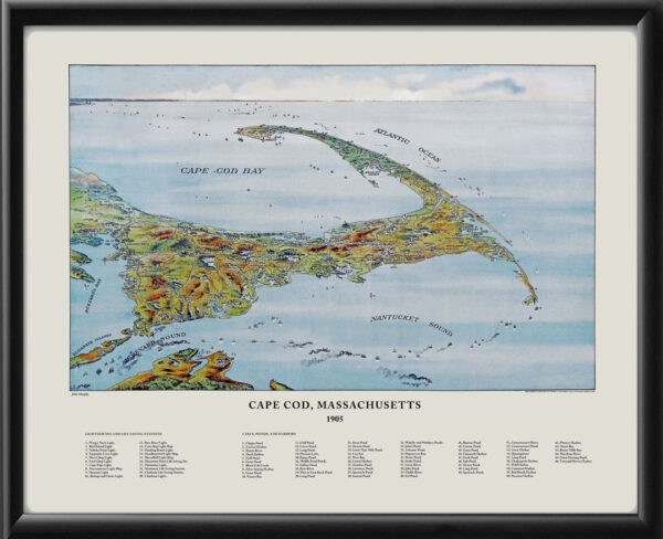 Cape Cod MA 1905 Birds Eye View Map