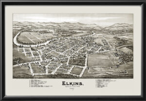 Elkins WV 1897 TMFowler TM Birds Eye View Map
