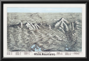 Restored White Mountains, NH 1890 Bird's Eye View Map