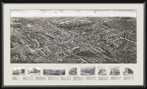 Pearl River NY 1924 Rene Cinquin Tm Bird's Eye View Map