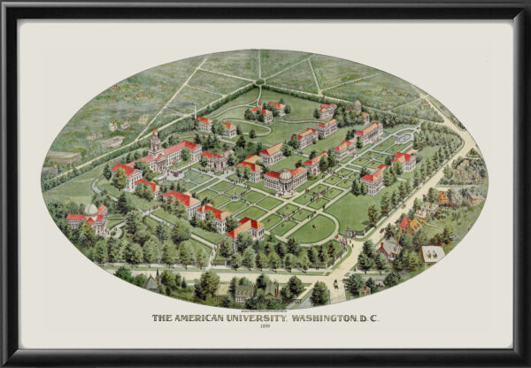 American University 1899 AndrewBGraham TM Birds Eye View Map