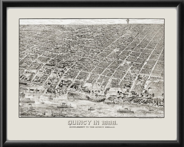 Quincy IL 1888 Boying, Hinrichsen & Chase TM Bird's Eye View Map