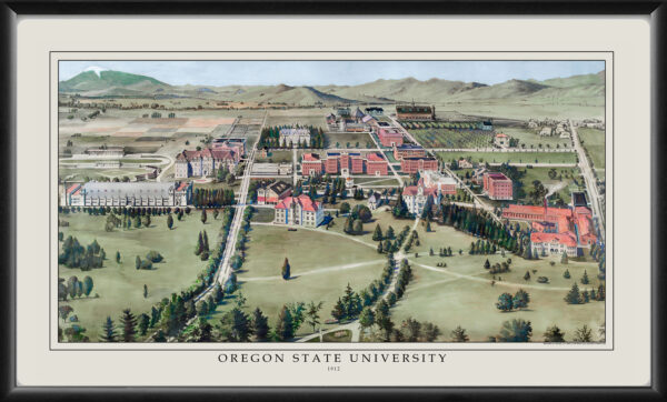 Oregon State University - Corvallis OR 1912 Birds Eye View Map