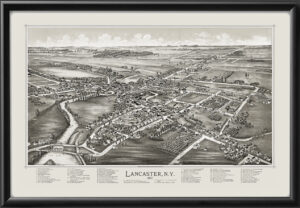 Lancaster NY 1892 LR Burleigh TM Bird's Eye View Map