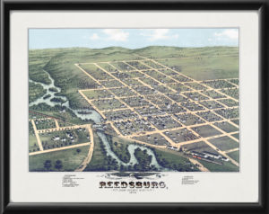 Reedsburg WI 1874 Ruger & StonerTM Vintage Map