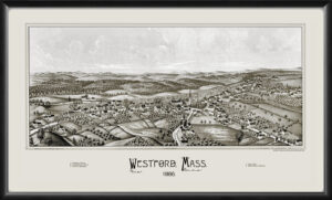 Westford MA 1886 LRBurleigh Tm Bird's Eye View Map